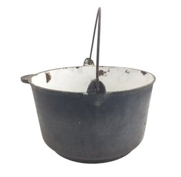 Antique 19th Century Marietta Foundries Cast Iron Enameled 12-Quart Pot - #S10-1