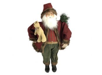 36' Adorable Santa Figurine - Porcelain Hands & Face, Plastic Body - #RR2