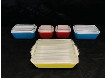 Set Of 5 Vintage Pyrex Ovenware Casserole Dishes With Lids - #S9-2