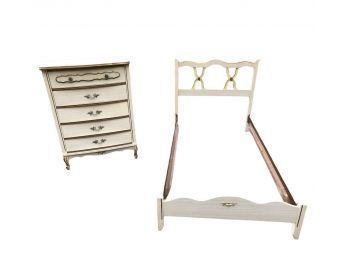 French Provincial Tall Dresser & Twin Bed Frame - #RR1