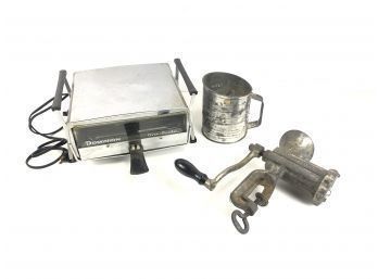 Mid Century Dominion Oven Broiler, Alexanderwerk Meat Grinder & Flour Sifter - #RR2