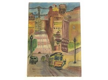 San Francisco Oil On Board Painting, Signed Gay Lim - #S4-3