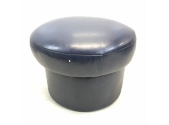 Blue Leather Hassock, Foot Rest - #RR1