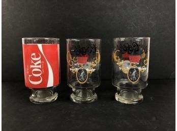 Vintage 32oz. Coors Banquet Beer & Coke Glasses - #BS