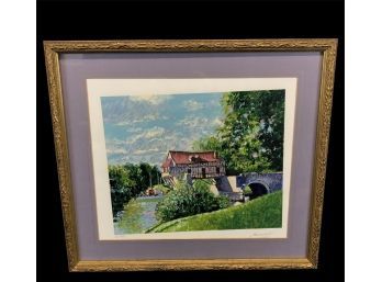 Signed Andre Bardet 'Bord Se Seine II' Serigraph In Color On Wove Paper, 9/50 - #AR1