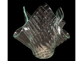 Tony Serviente Studio Art Glass Handkerchief Vase, Hallmarked -#S12