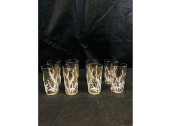 Mid Century Modern Hazel Atlas Drinking Glasses, Set Of 8 - #BS