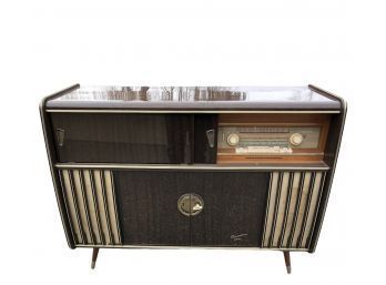 Mid Century Modern Blaupunkt Barcelona Radiogram Liquor Cabinet, Made In Germany - #AR2