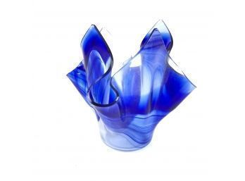 Tony Serviente Studio Art Glass Handkerchief Vase, Hallmarked - #S12