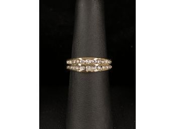 14k Gold Double Row Diamond Band (.50 CTW), 22 Diamonds, Size 7 - #OC