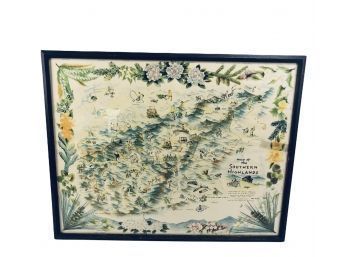 1946 Emily Morgan Lithograph, Map Of The Southern Highlands, NC - #W2