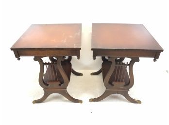 Vintage Ferguson Brothers Lyre End Tables - #RR1