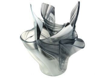 Tony Serviente Studio Art Glass Handkerchief Vase, Hallmarked - #S12