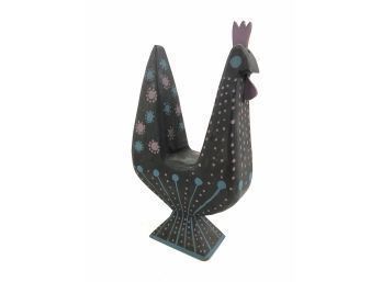 Folk Art Hand Carved Wood Rooster - #S11