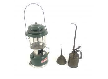 Coleman Kerosene Lantern & Vintage Oiler Cans - #S7-1