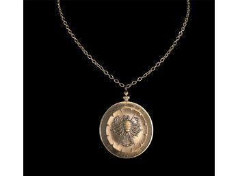 1776-1976 Bicentennial Zodiac Pendant Necklace, Gold Tone - #A-3