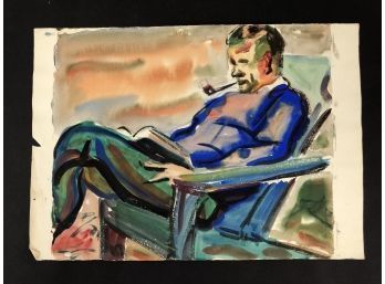 Unsigned Al Siegel American Figural Watercolor Portrait Painting - #S8-4