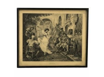 Antique Print By A. Kindler, A. FANDANGO - #BW-A2