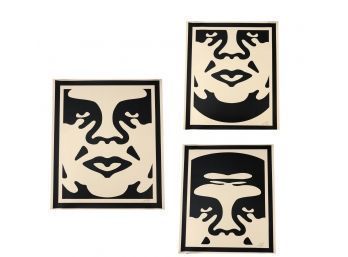 Signed Shepard Fairey Silkscreens On Cream Wove Paper, Set Of 3 - #S3-4