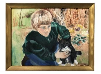 1979 Signed Portrait Oil On Panel Painting, SYLVESTER'S ADMIRER - #RBW-F