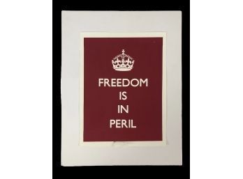 Shepard Fairey Freedom Is In Peril Poster - #S8-3