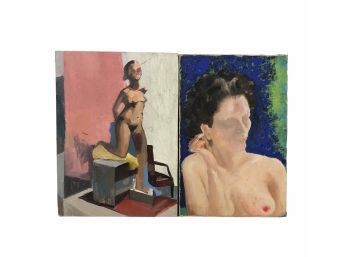 Female Nude Study Oil Canvas & Oil On Board Paintings - #S3-4