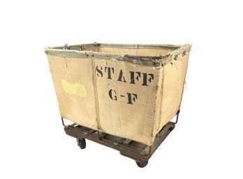 Vintage Industrial Canvas Mailroom Cart - #FW