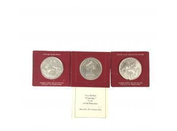 Sterling Silver Uncirculated Two Dollar Flamingo Coin Of The Bahamas, The Franklin Mint - #JC