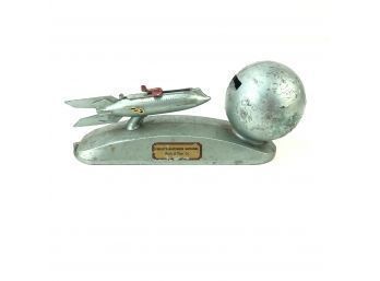 Vintage Strato Moon Rocket Mechanical Coin Bank - #FS-1