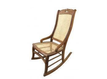 Vintage Caned Rocking Chair - #S16-F