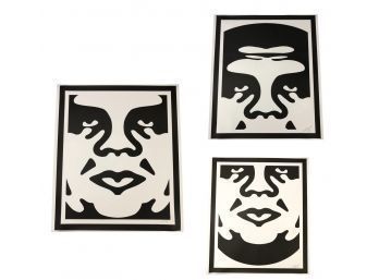 Signed Shepard Fairey Silkscreens On White Wove Paper, Set Of 3 - #S1-3