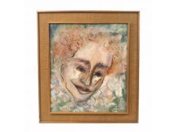 Signed Juan Soutullo Oil On Board Painting, Clown Smiling - #BW