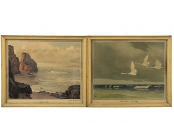 Vintage Coastal Landscape Prints By Frederick Judd Waugh & F.L. Jaques - #S12-5