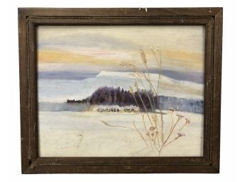 1987 Signed Winter Landscape Oil On Board Painting - #RBW-F