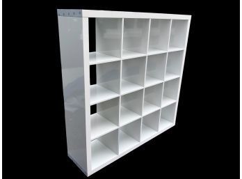 White 16-Cube Shelving Unit With Fabric Storage Cubes - #FF