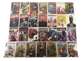 Collection Of Comic Books: The Flash, Swamp Thing, Cyber Force, The Spread & More - #S1-5