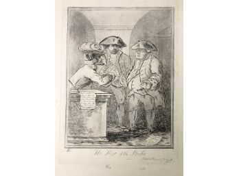 1786 Etching 'The Rise Of The Stocks' By James Sayers & Thomas Cornell - #S11-5R