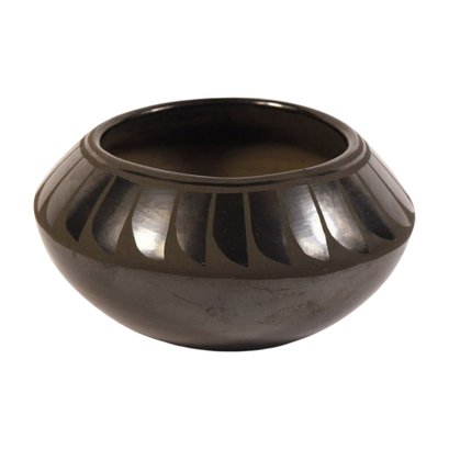 Native American Blackware Pottery Bowl Vessel