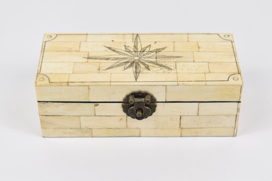 Wooden Jewelry Box With Beautiful Decorative Bone Inlay