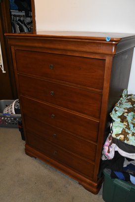 Mt Airy Solid Cherry Wood Tall Bedroom Dresser With 5 Draws