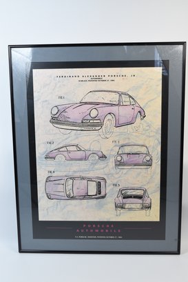 Ferdinand Alexander Porsche Automobile 1964 Patent Art Print Poster Classic Car Framed