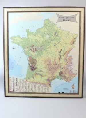 Wine Regions Of France Framed Map Print