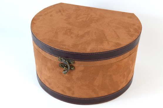 Brown Suede & Flanel Hat Box Storage