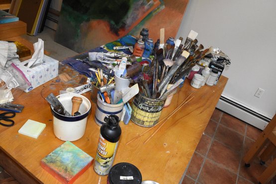 Large Lot Of Artist Painting Supplies Brushes & More - Everything In Pictures!