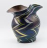 Lundberg Studios Signed & Numbered Vintage Historical Art Glass Vase With Wide Horizontal Feathering  #2174