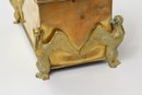 Antique Gilt Bronze Lidded  Letter Box Decorated With Cranes Around Bottom Corners