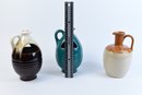 Glazed Pottery Ceramic Vessels  - 3 Total