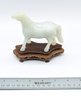 White Jade Horse Carving On Wooden Base