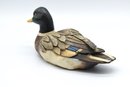 Pair Of Resin Mallard Ducks With Hidden Etched Duck Plaque - 2 Total