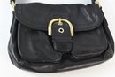 Black Coach Handbag Pocketbook With Gold Clasp